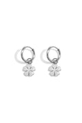 Roestvrijstalen hangende oorbellen met bloemmotief, eenvoudige dagelijkse sieraden uit de Simple-serie voor dames.
