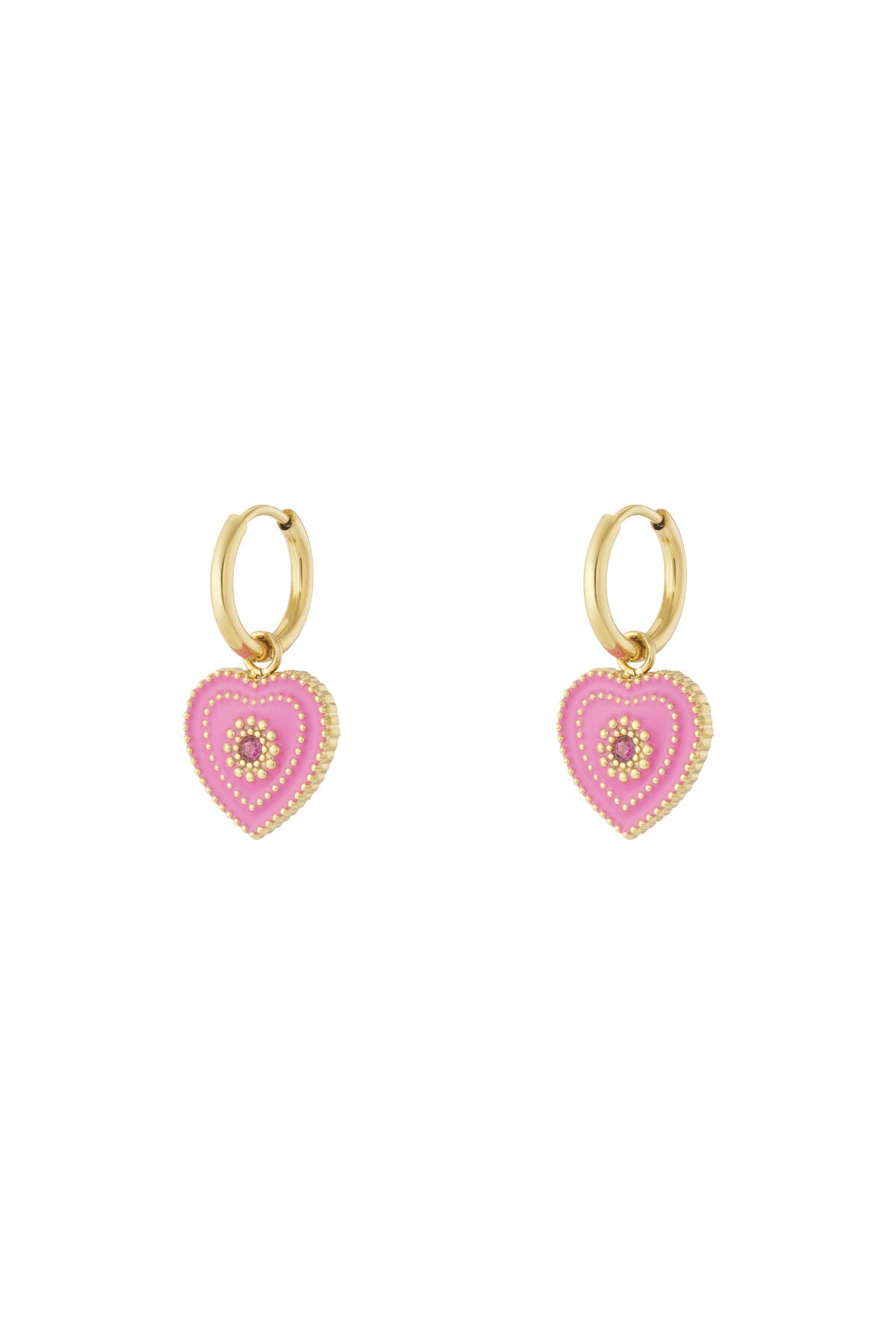 Elegant 14K Gold Plated Heart Drop Earrings for Women