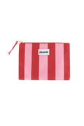 Plat toilettasje dikke streep - Roze rood