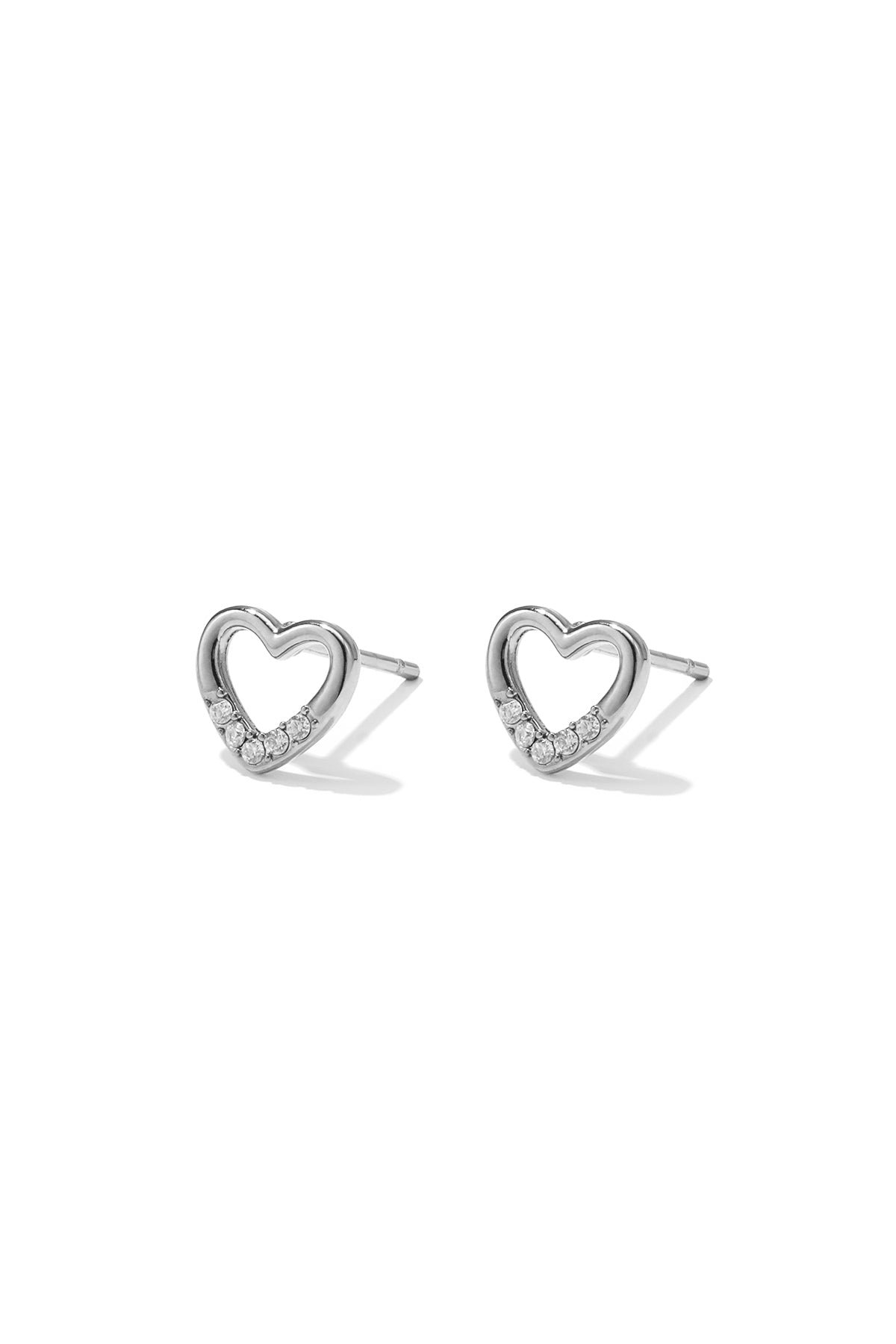 Roestvrijstalen oorknopjes met hartjesmotief, eenvoudige dagelijkse sieraden uit de Simple Series voor dames.