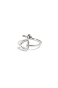 Ring met open en dicht hart