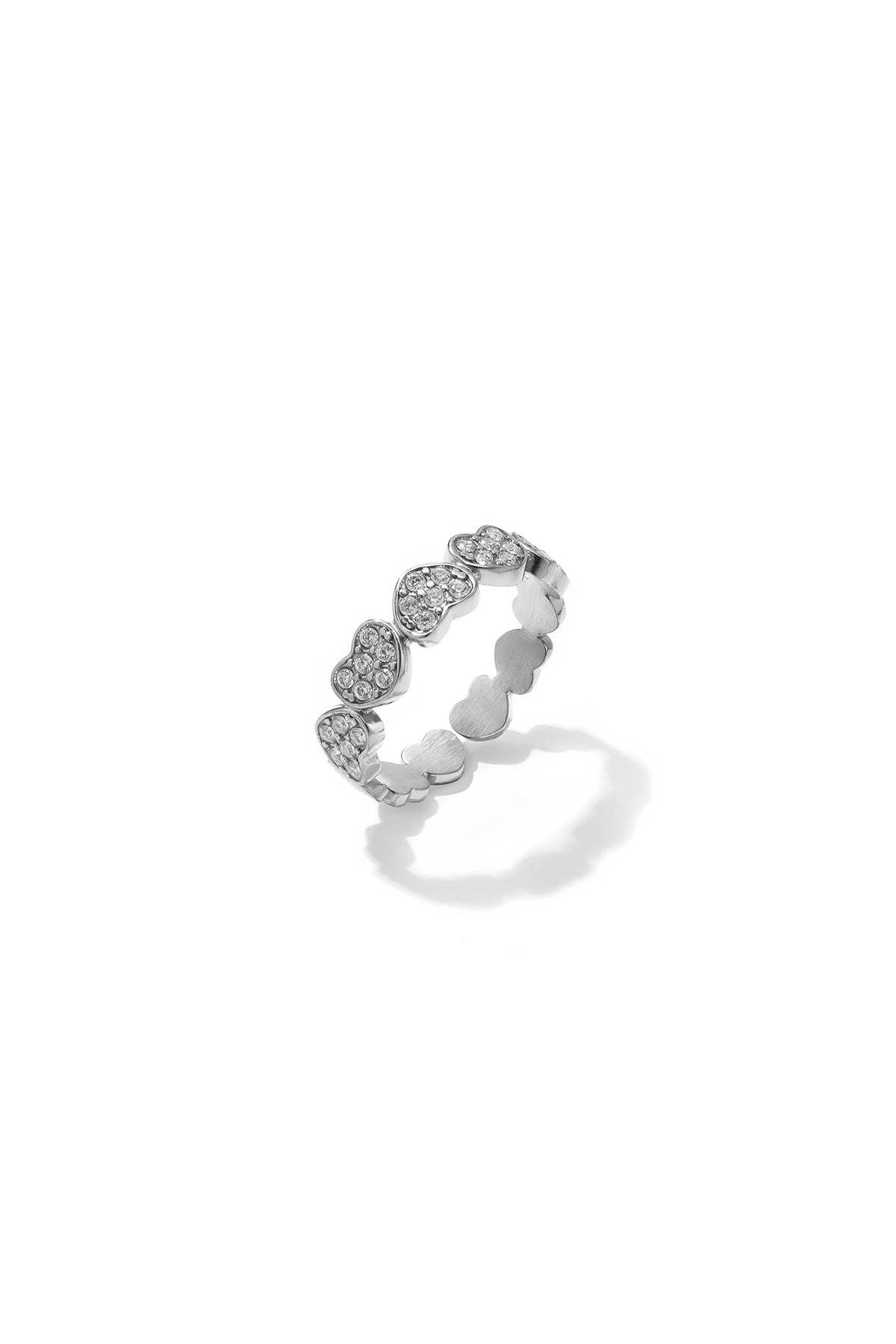 Elegant Adjustable Rhinestone Heart Ring - All Sizes