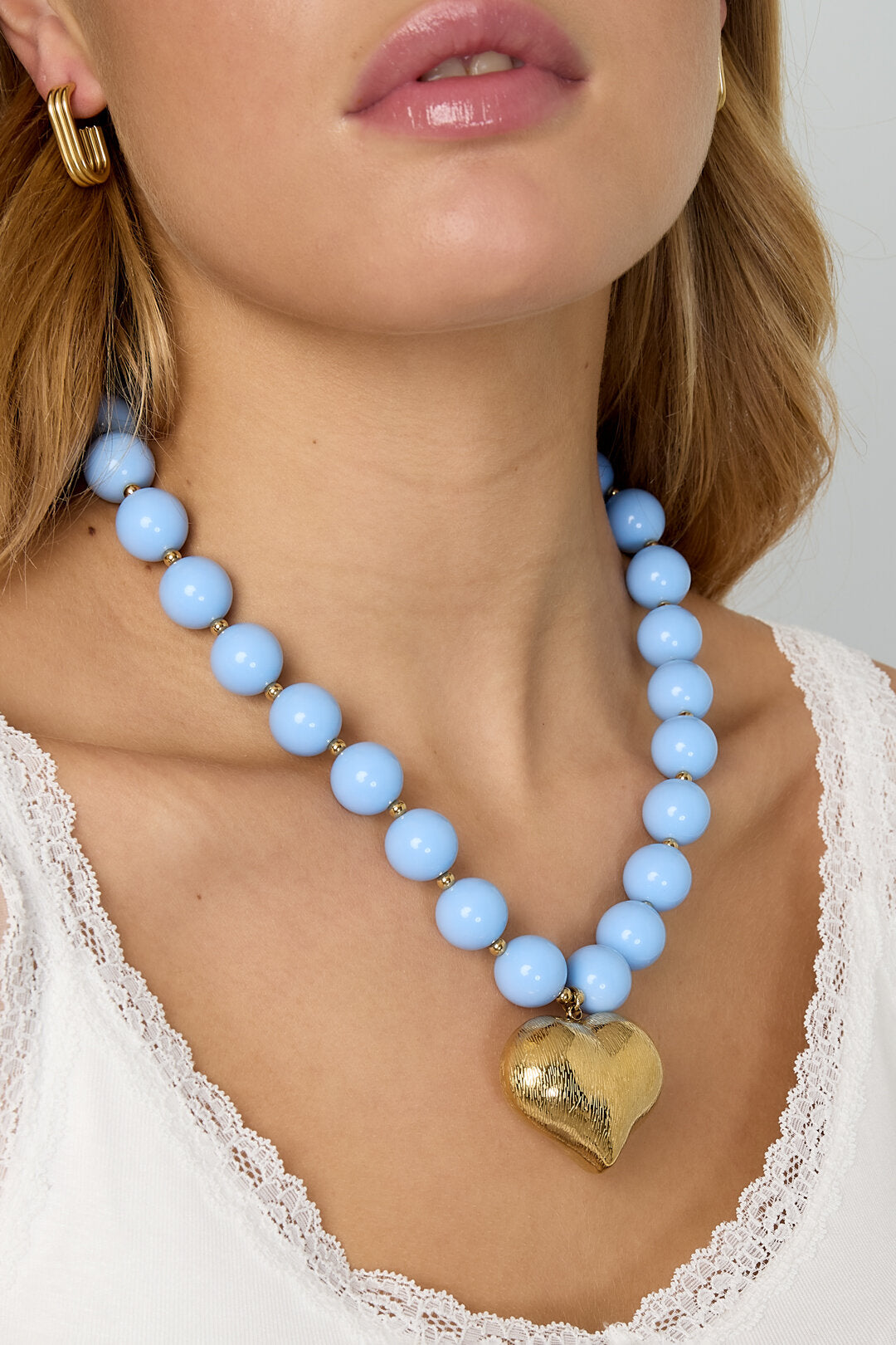 Kralenketting met hangend hart