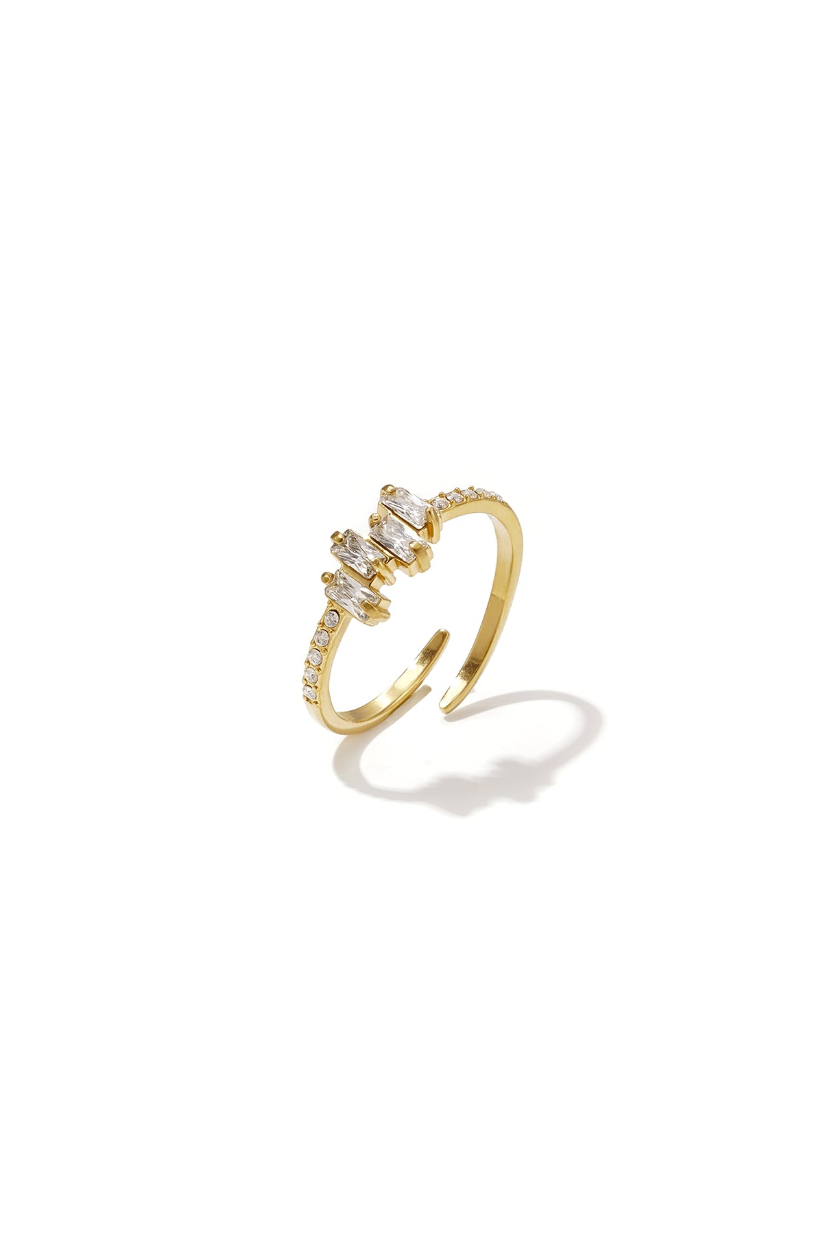 Elegant Minimalist Adjustable Rhinestone Ring