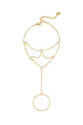 Handketting van 14 karaats verguld roestvrij staal, cirkelvormig, eenvoudig, dagelijks gebruik, eenvoudige serie, damessieraden