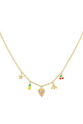 Elegant 14K Gold Plated Fruit Pendant Necklace