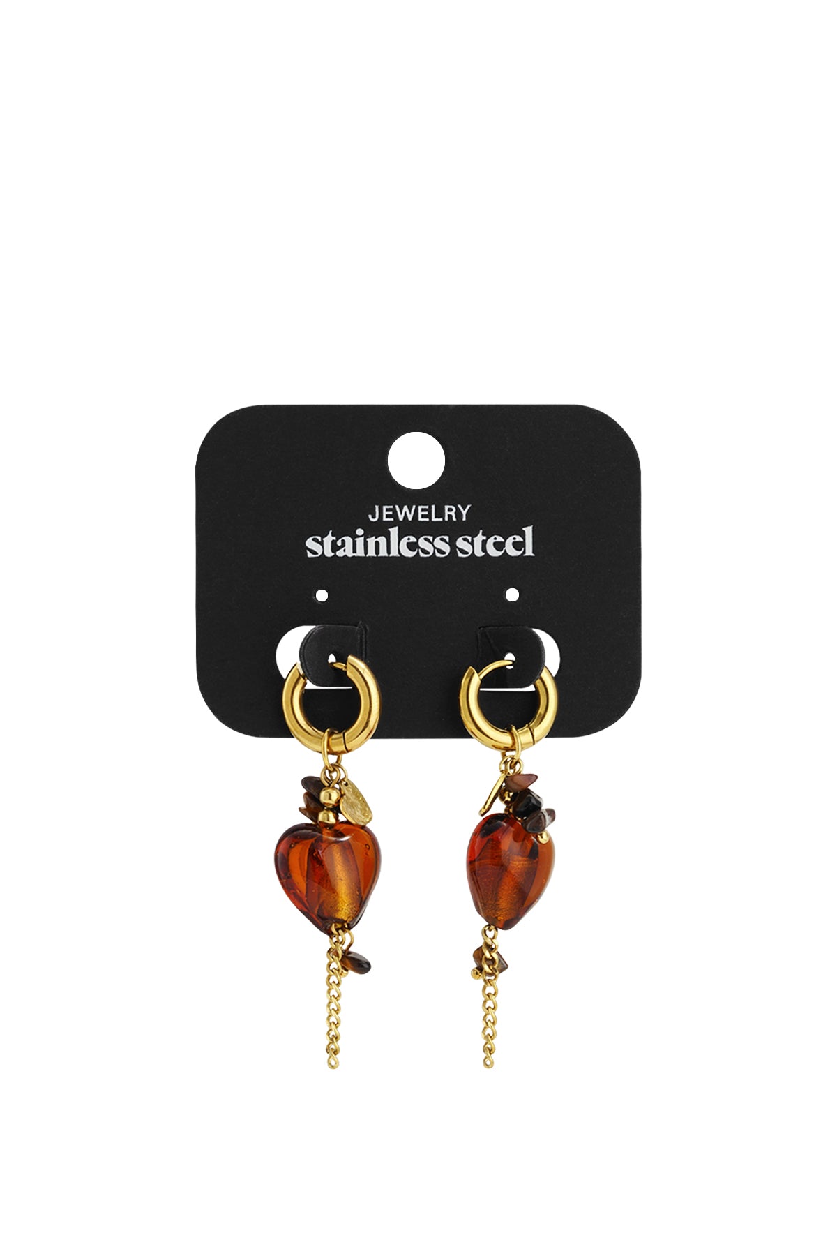 Oorbellen met hartjes van roestvrij staal, Daily Simple-serie, damessieraden