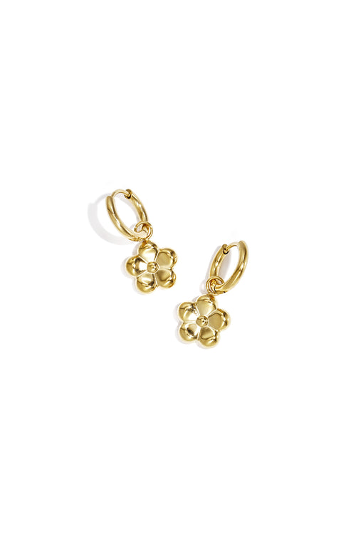 Oorringen met bloem hanger