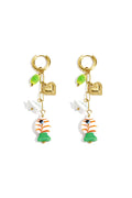 Oorringen met ketting en hangende charms