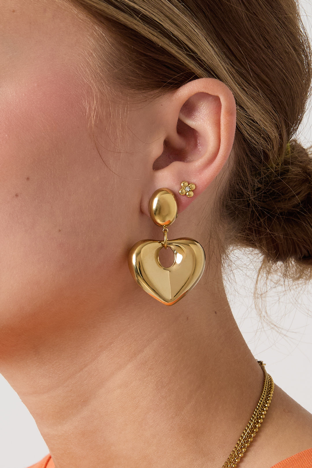 Statement puffy hart oorbellen