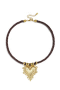Gevlochten roestvrijstalen ketting met hartje, eenvoudige dagelijkse serie, dames sieraden