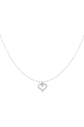 Elegant Heart Pendant Necklace, 14K Gold & Silver