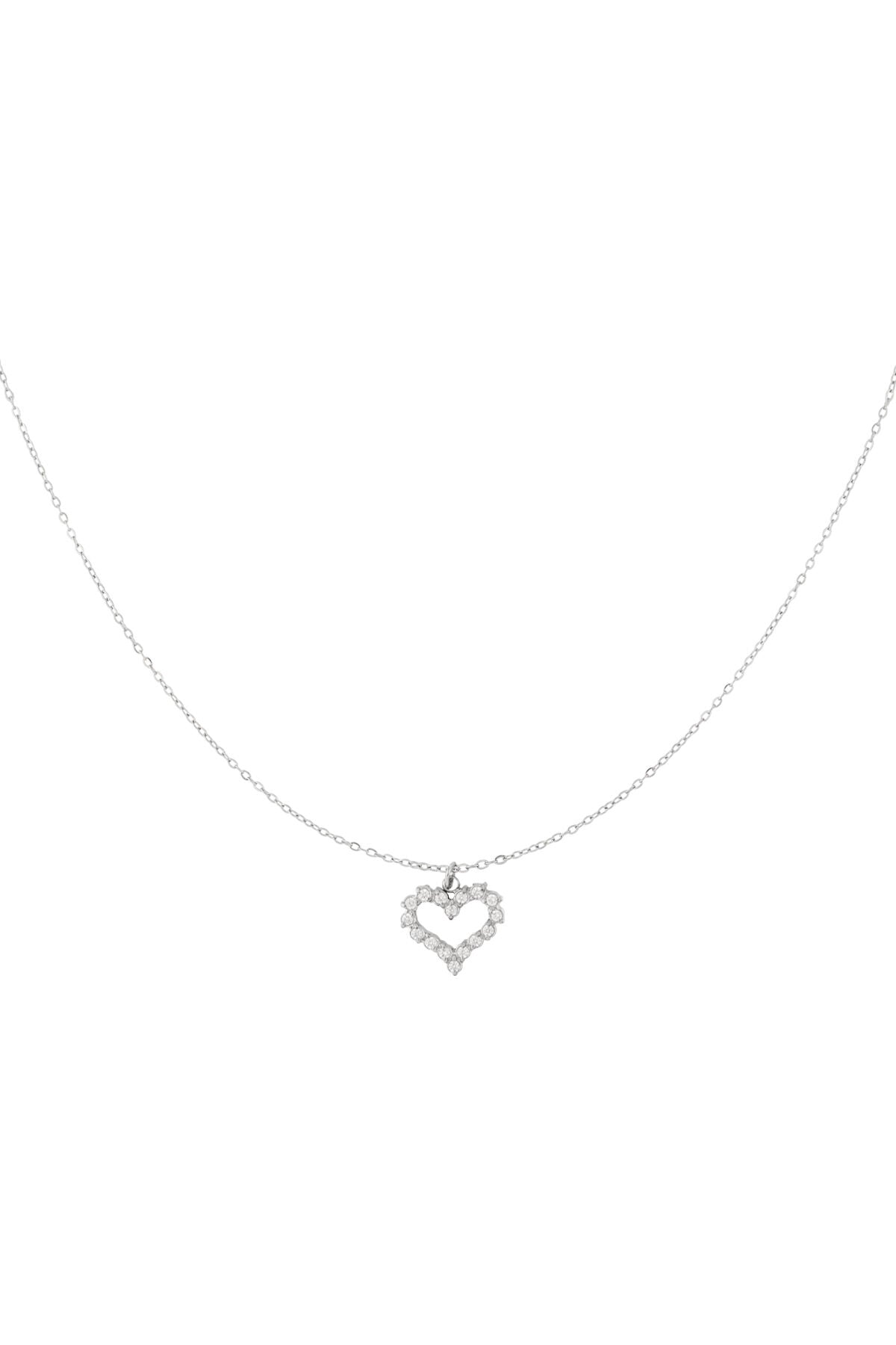 Elegant Heart Pendant Necklace, 14K Gold & Silver