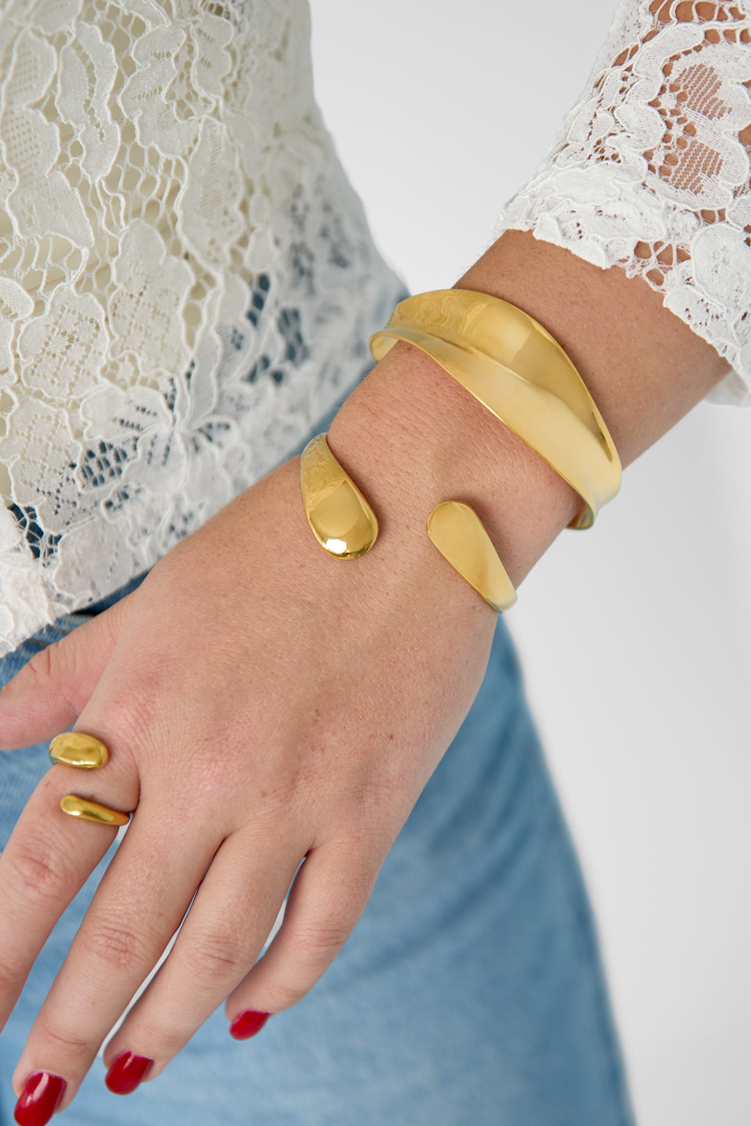 Roestvrijstalen armbanden met onregelmatige vorm, eenvoudige, alledaagse serie, damessieraden
