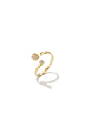 Minimalistische verstelbare ring met steentjes en hart