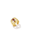 Opvallende ringen van roestvrij staal met een onregelmatige vorm, casual en eenvoudig, uit de casual collectie voor dagelijks gebruik. Damessieraden.
