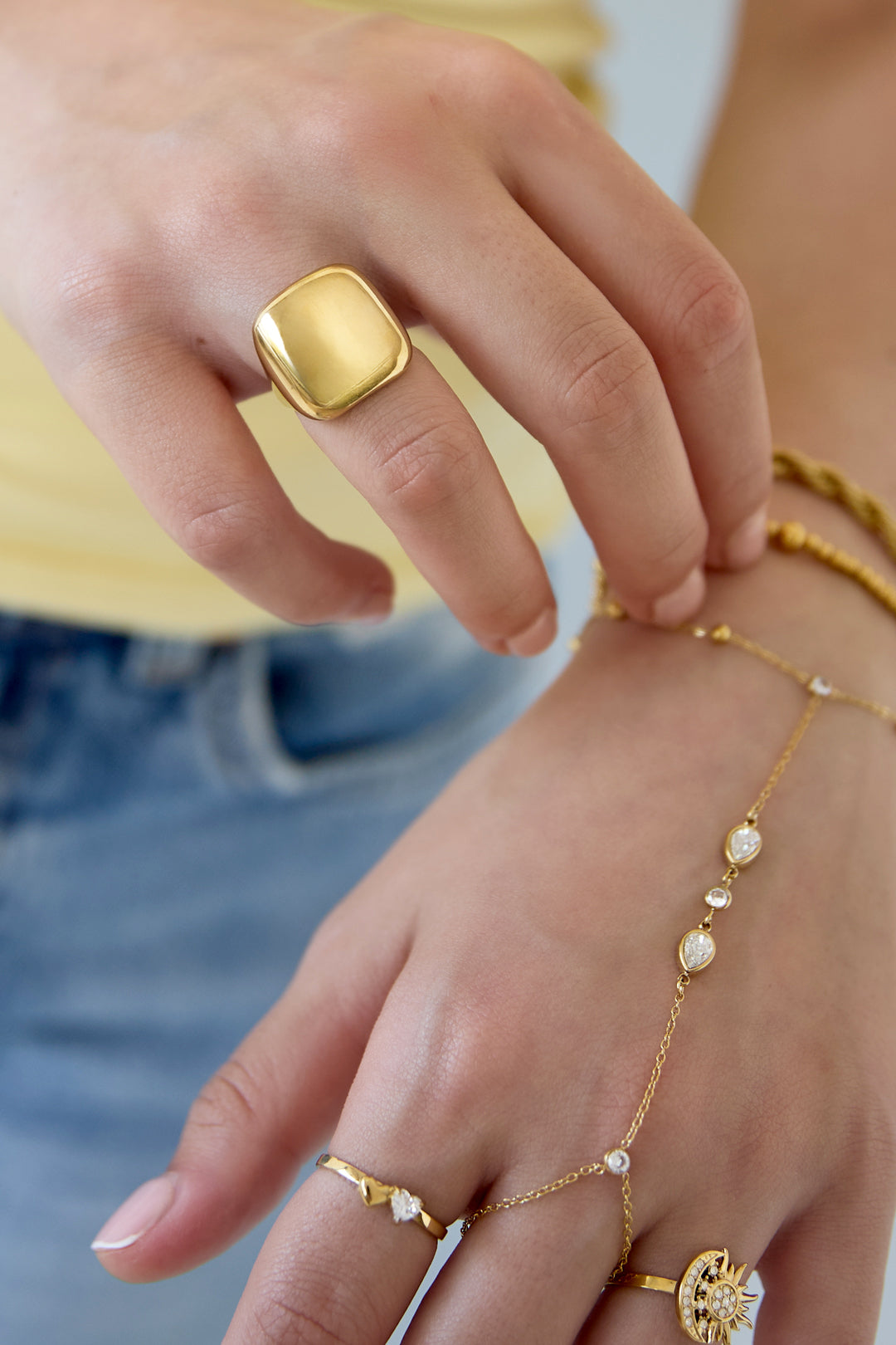 Vierkante statement ring
