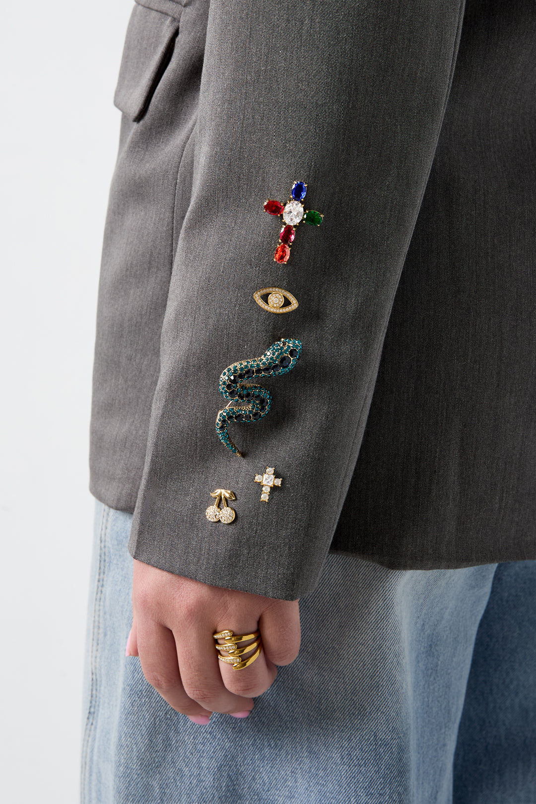 Broches met kruisje, eenvoudig, roestvrij staal, dagelijkse accessoires