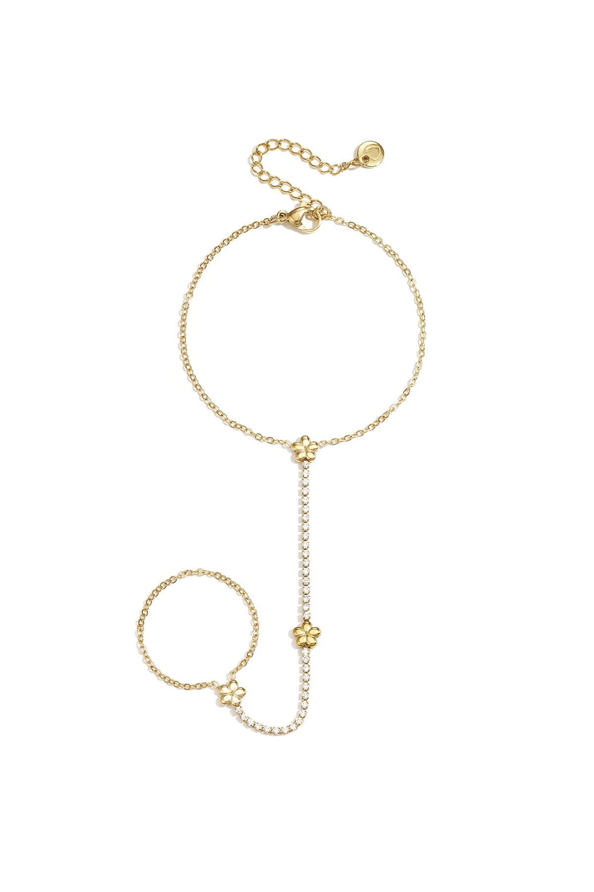 Handchain tennis-style met bloemetjes