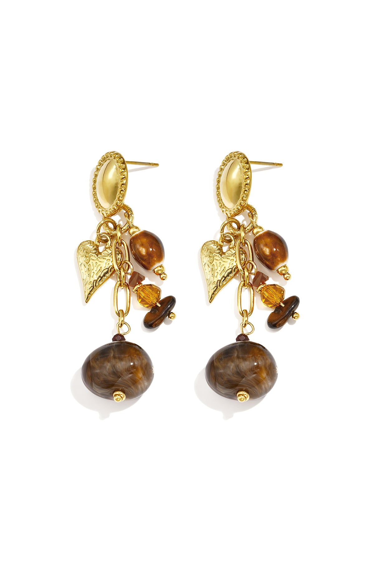 Oorbellen van roestvrij staal met hartjesmotief, casual, dagelijks en romantisch, dames sieraden