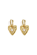14K Gold Plated Heart Drop Earrings for Women