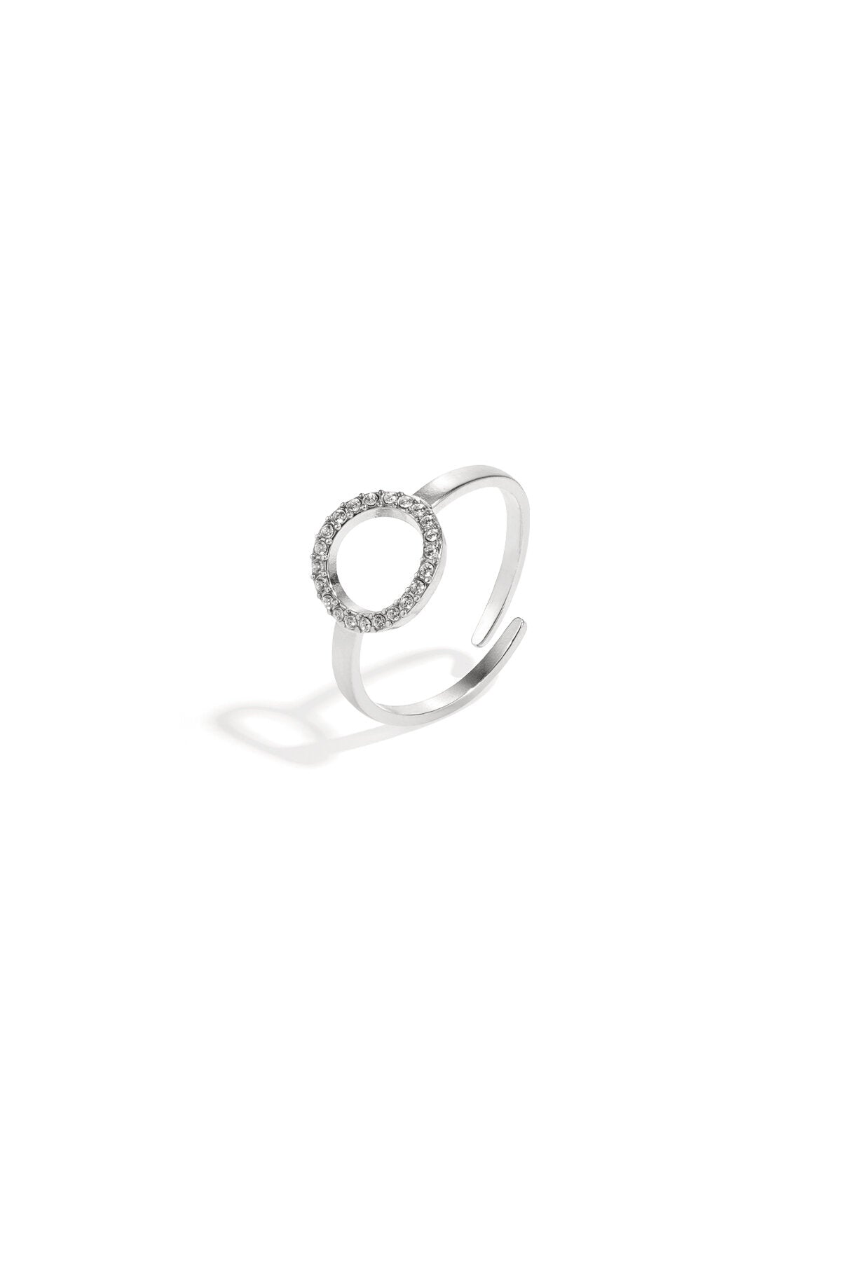 Roestvrijstalen minimalistische ringen cirkel Casual Dagelijks Eenvoudig Serie Dames sieraden