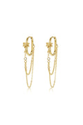 Hangende oorbellen met ketting, eenvoudige, alledaagse, simpele serie, damessieraden