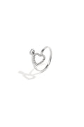 Elegant Minimalist Heart Ring - Adjustable Silver & Gold