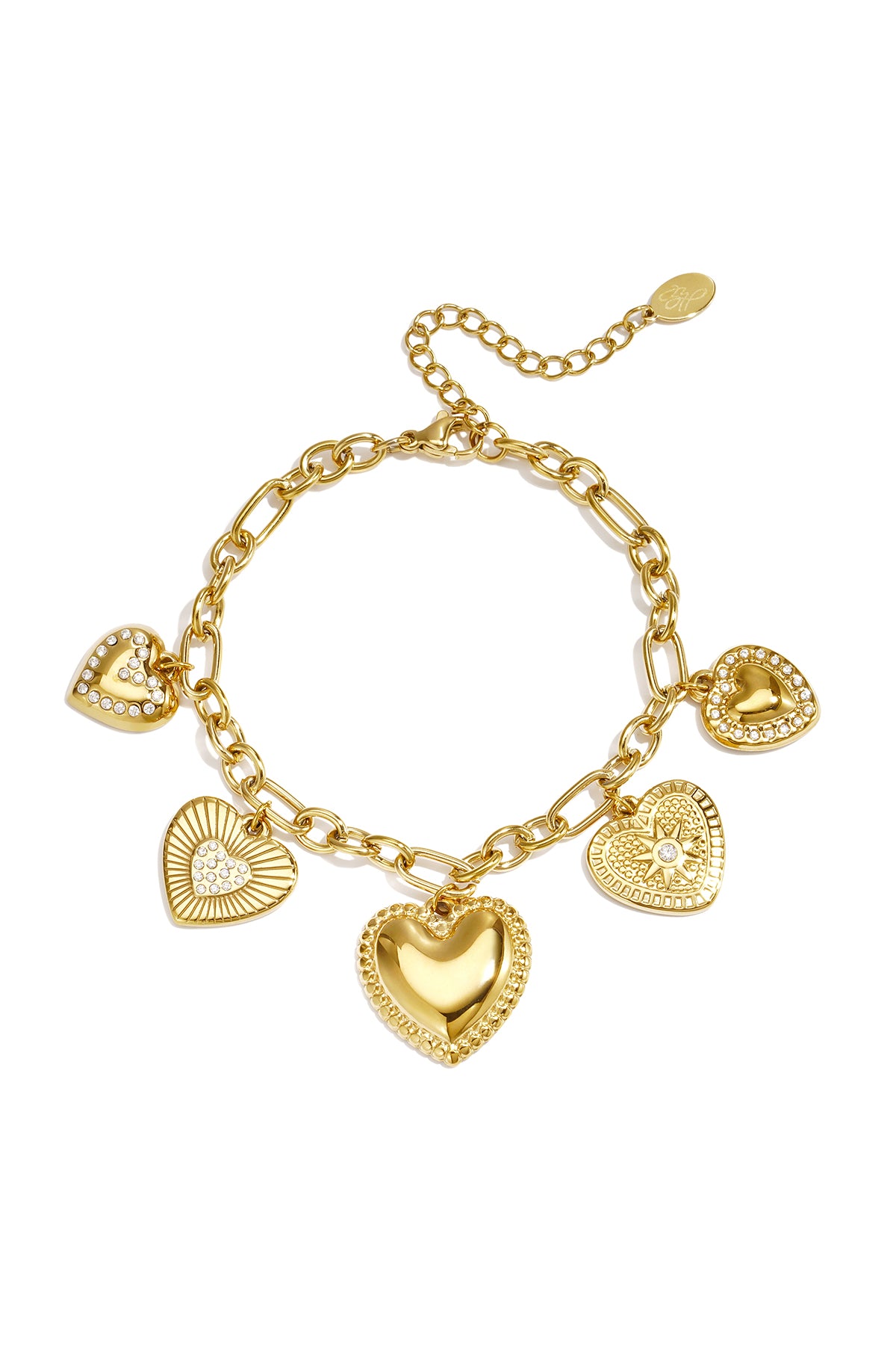 Roestvrijstalen bedelarmbanden met hartje, eenvoudige dagelijkse serie, dames sieraden