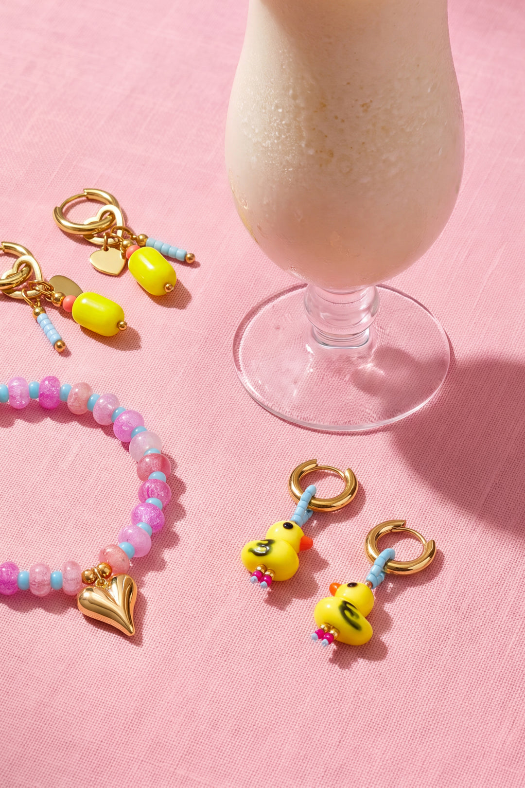 Charming Yellow Glass Beads Earrings for Women