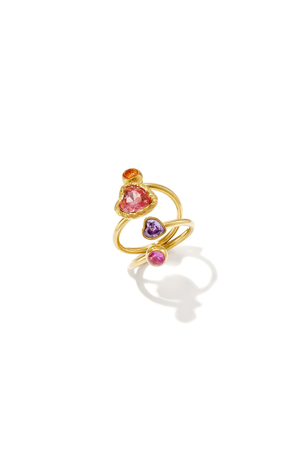 Statementringen van roestvrij staal met hartmotief, eenvoudige en alledaagse serie, dames sieraden