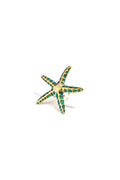 Elegant Green Starfish Adjustable Statement Ring