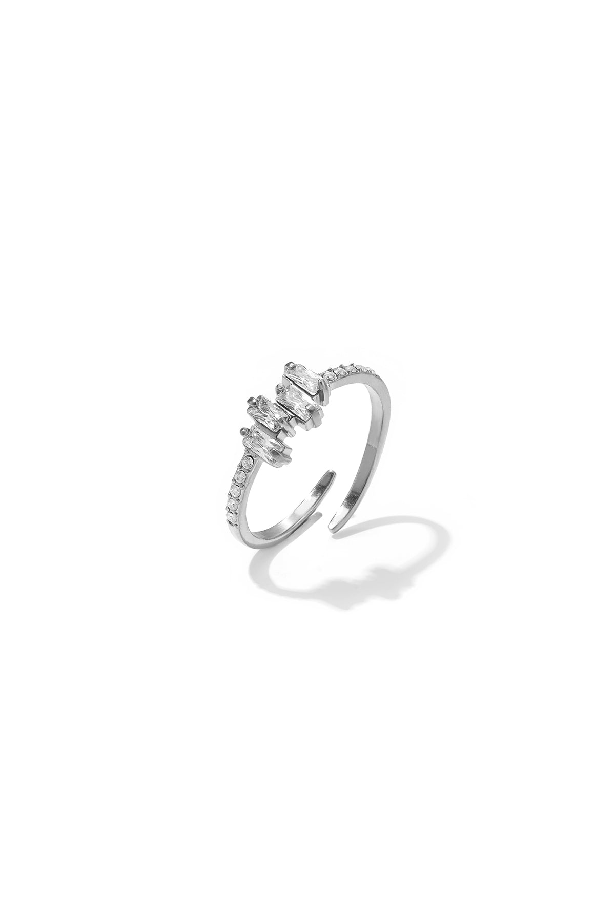 Elegant Minimalist Adjustable Rhinestone Ring
