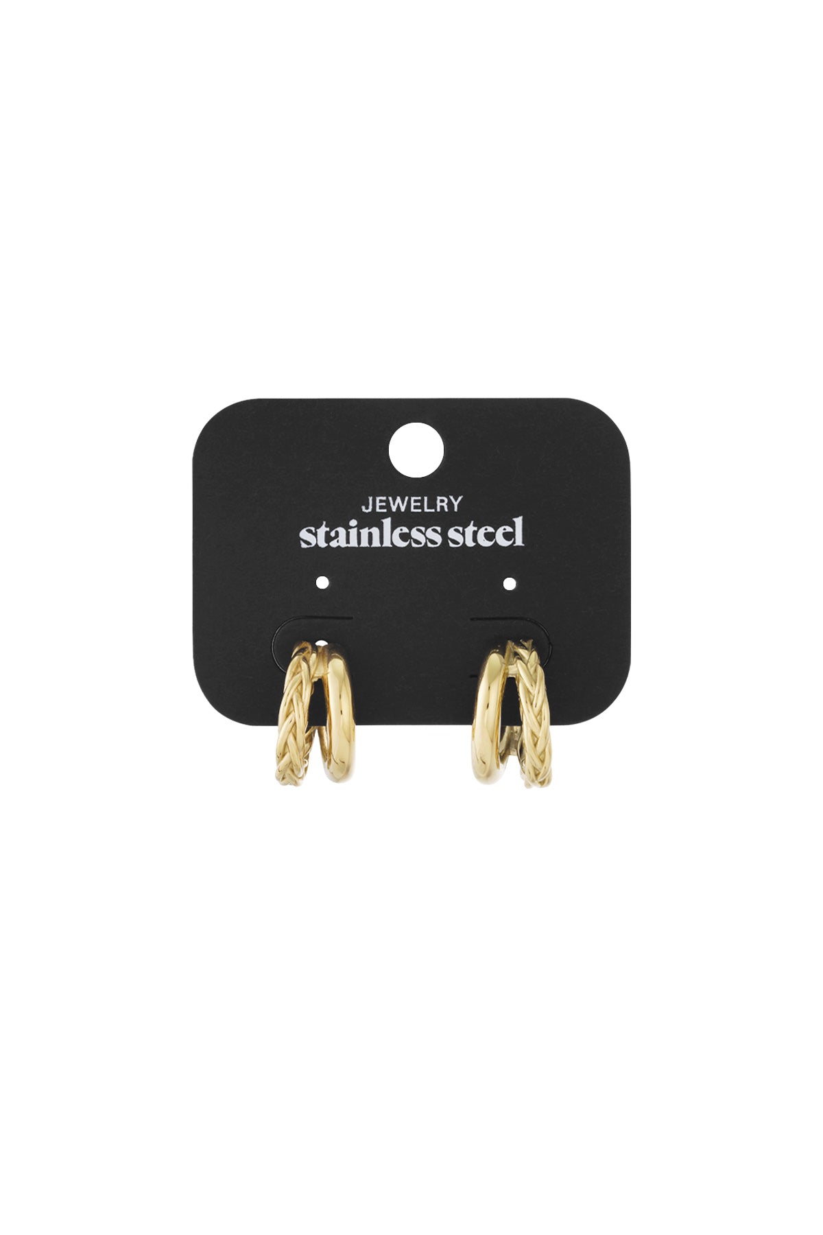 Small double braided hoops earrings