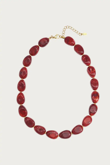 Milena - Heart Necklace - Red - Stainless Steel