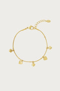 Gouden Amélie hartjes armband van roestvrij staal met hangende hartjesbedels en verlengketting, stijlvolle dames jewellery