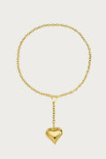 Gouden Amore hartjes ketting van roestvrij staal, elegante dames sieraden met vallende hart hanger