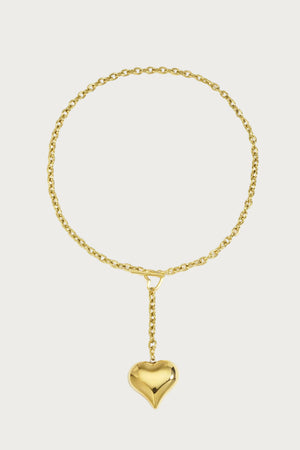 Gouden Amore hartjes ketting van roestvrij staal, elegante dames sieraden met vallende hart hanger