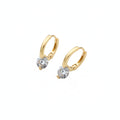 Gouden oorringen met schitterende zirkoon, duurzaam stainless steel dames sieraad, trendy mode accessoires