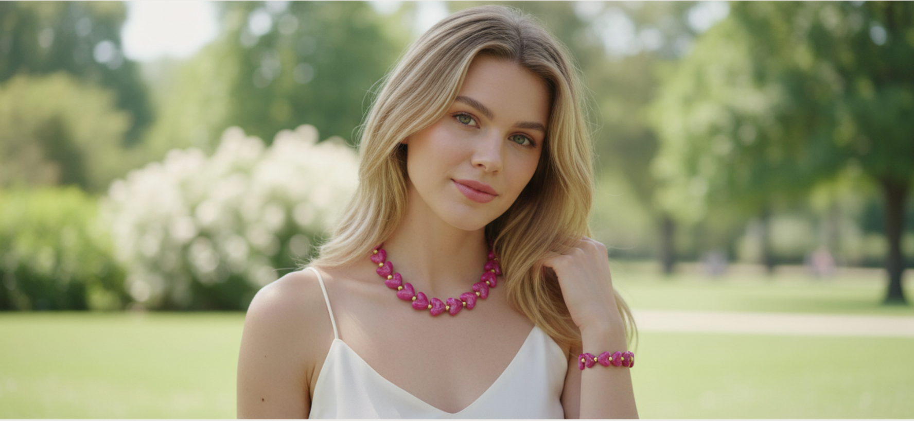 Milena - Hartjes Ketting - Paars - Stainless Steel