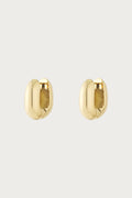Glanzende gouden Big Hoop oorbellen van stainless steel, minimalistiche creolen sieraden voor dames.