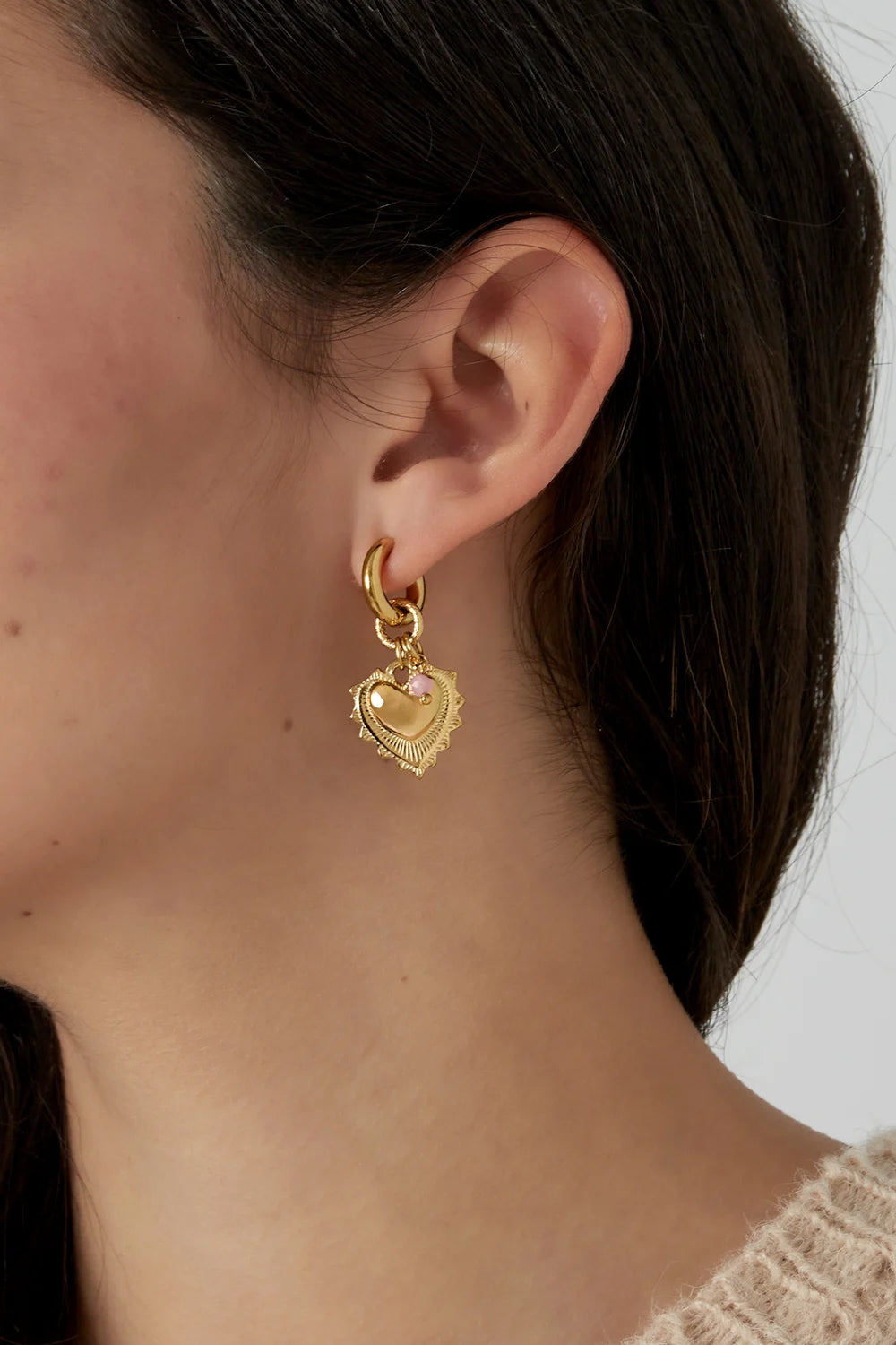 Bold Heart Earrings - Stainless Steel