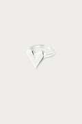 Classy Heart zilveren ring van roestvrij staal met glanzend hartje, verstelbaar sieraad voor dames