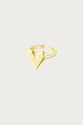 Gouden hartjes ring van roestvrij staal, verstelbare elegante damesvingerring met hart design.