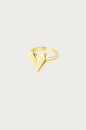 Gouden hartjes ring van roestvrij staal, verstelbare elegante damesvingerring met hart design.