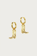 Gouden cowboylaars oorbellen van roestvrij staal, unieke statement oorhangers trendy western stijl sieraden
