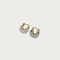 Witte creool oorbellen van stainless steel, transparante gouden oorringen, hippe dames mode sieraden