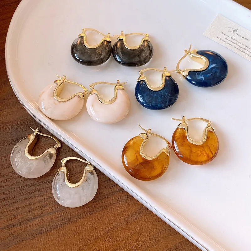 Duni - Oorbellen - Stainless Steel - White