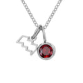 Birthstone Necklace with Birthday Flower Pendant