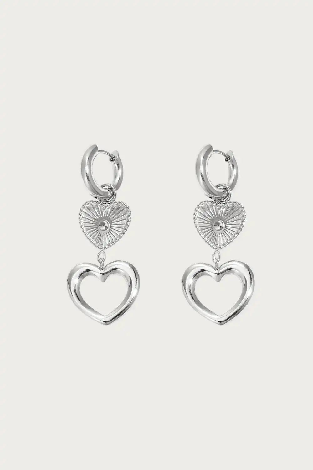 Heartbeat Silver – Oorbellen – Stainless Steel
